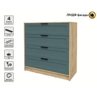 Kомод Тренд КТ-К100 (Дуб золотой ЛДСП/ Верде ЛМДФ) Ш1000 В1020 Г451